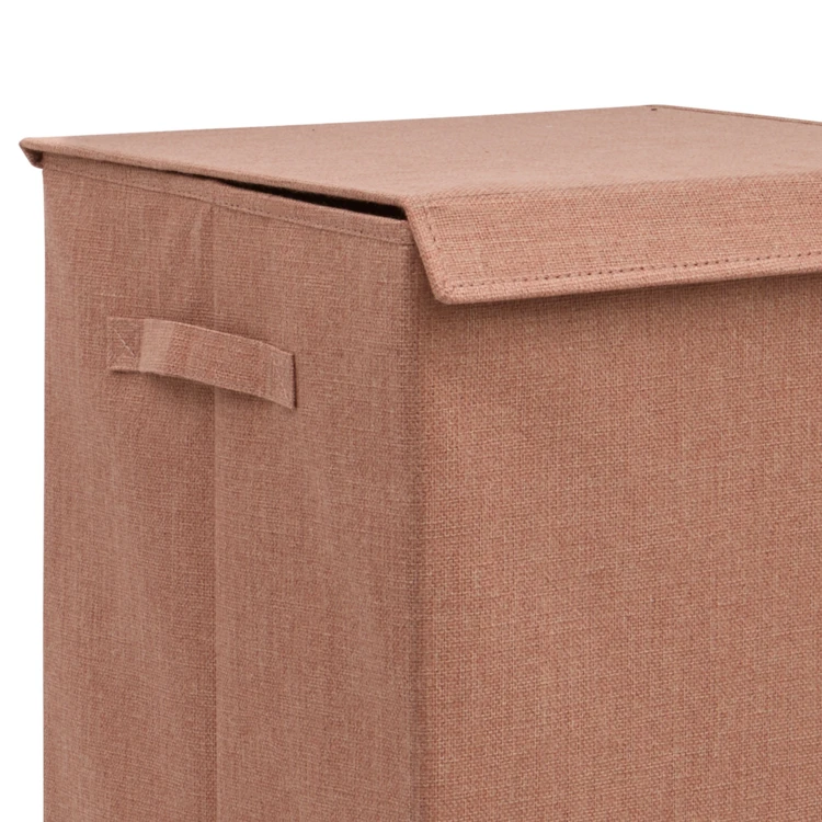 Panier à linge pliable en panneau de fibres de bois et polyester