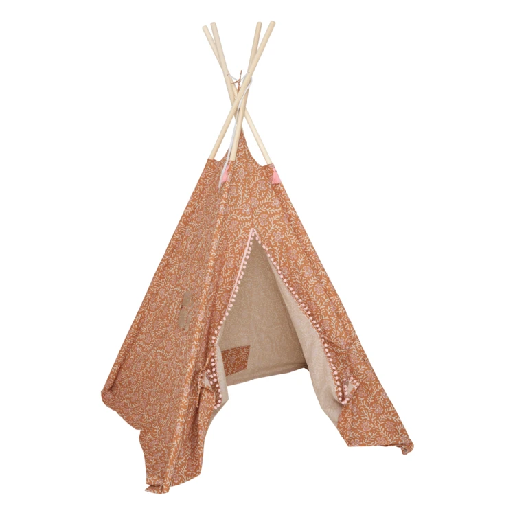 Tipi enfant avec tissu décoratif et structure en bois