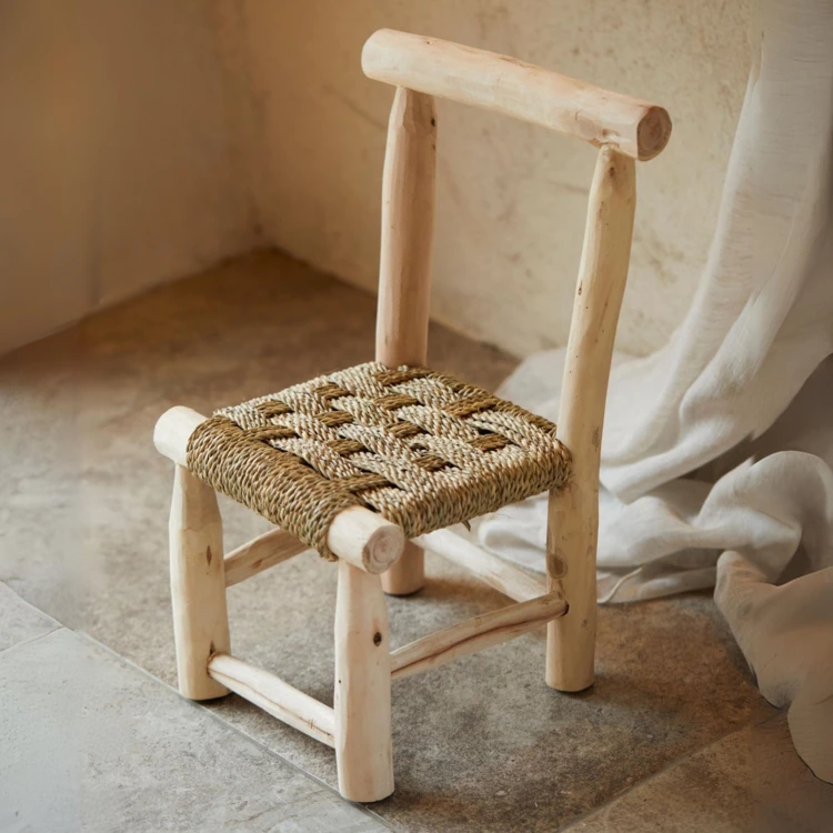 Chaise enfant bois Japandi