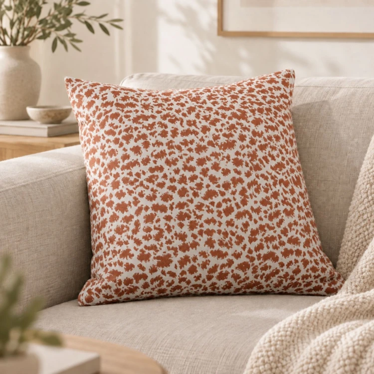 Coussin jacquard abstrait texturé style naturel