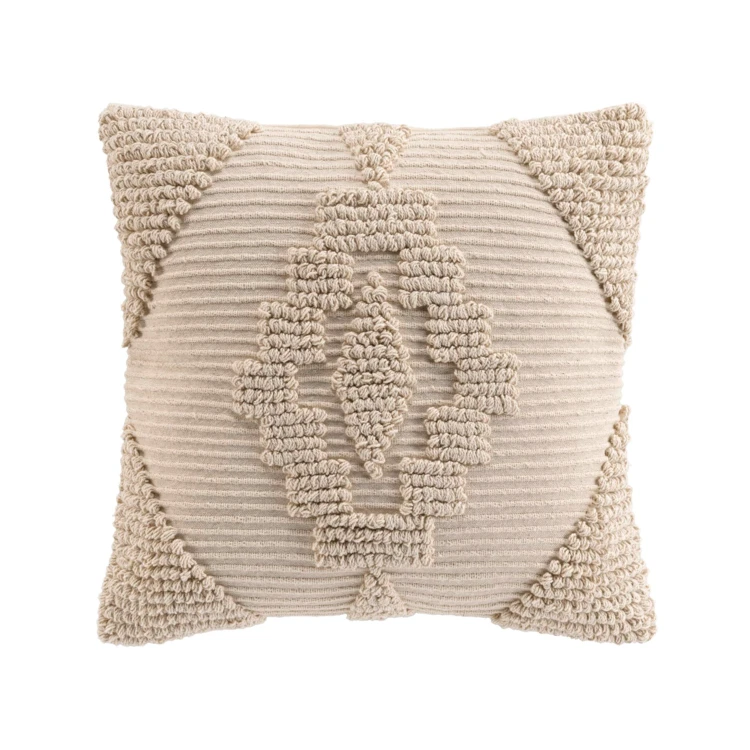 Coussin déhoussable en poly-coton à motif texturé