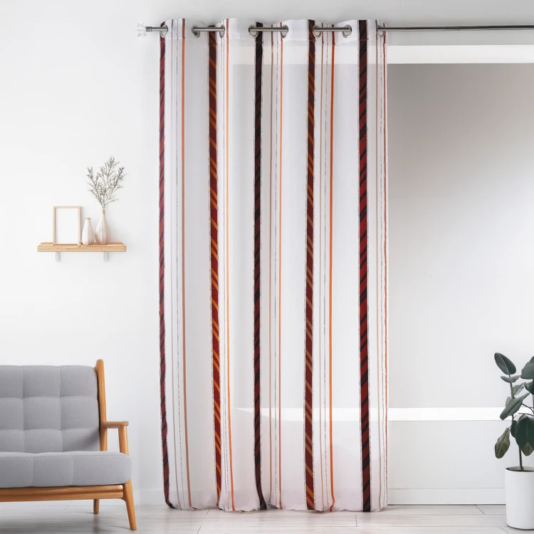 Voilage fantaisie en organza à rayures verticales