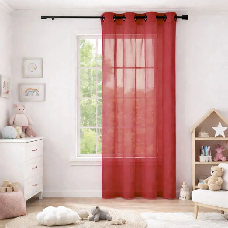 Voilage rose grande largeur