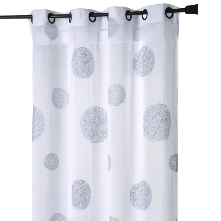 Voilage  blanc broderie rond