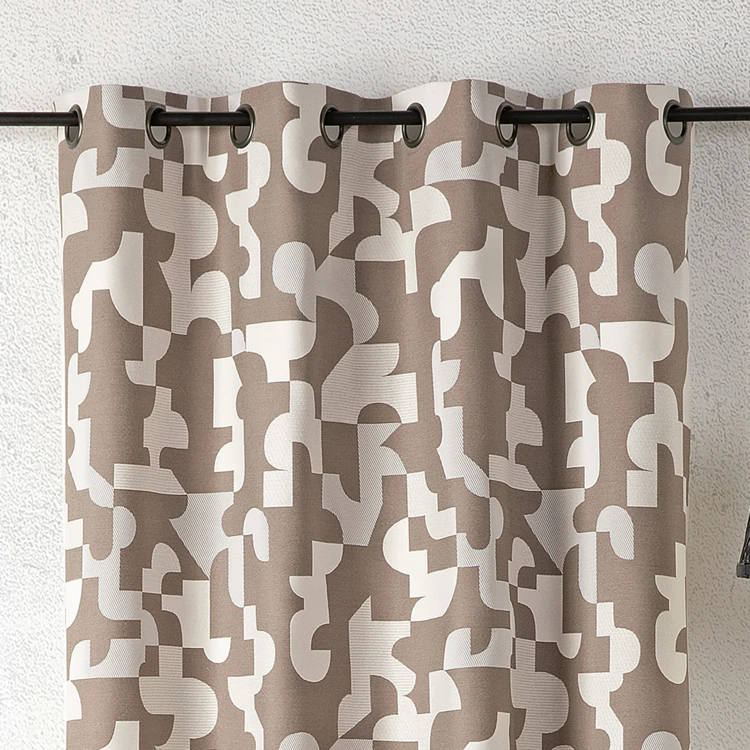 Tenda jacquard geometrica dalla texture retrò