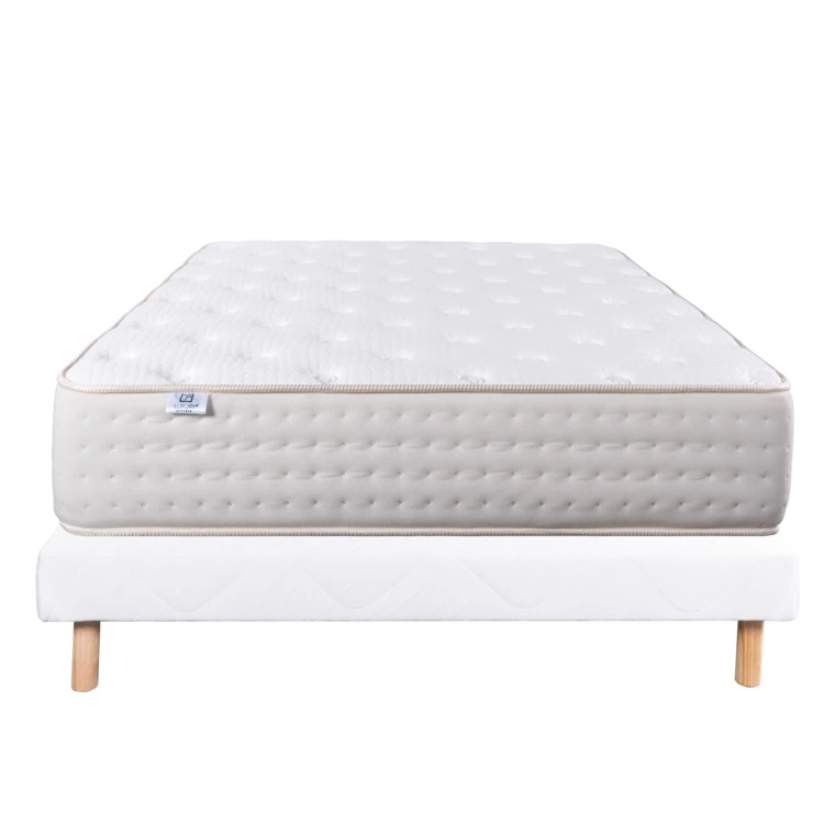 Set Matratze Memoryschaum 26 cm und weißer Lattenrost