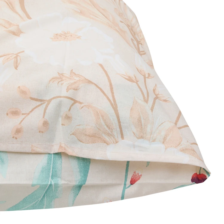 Conjunto de cama de 3 peças em algodão reversível com motivos florais