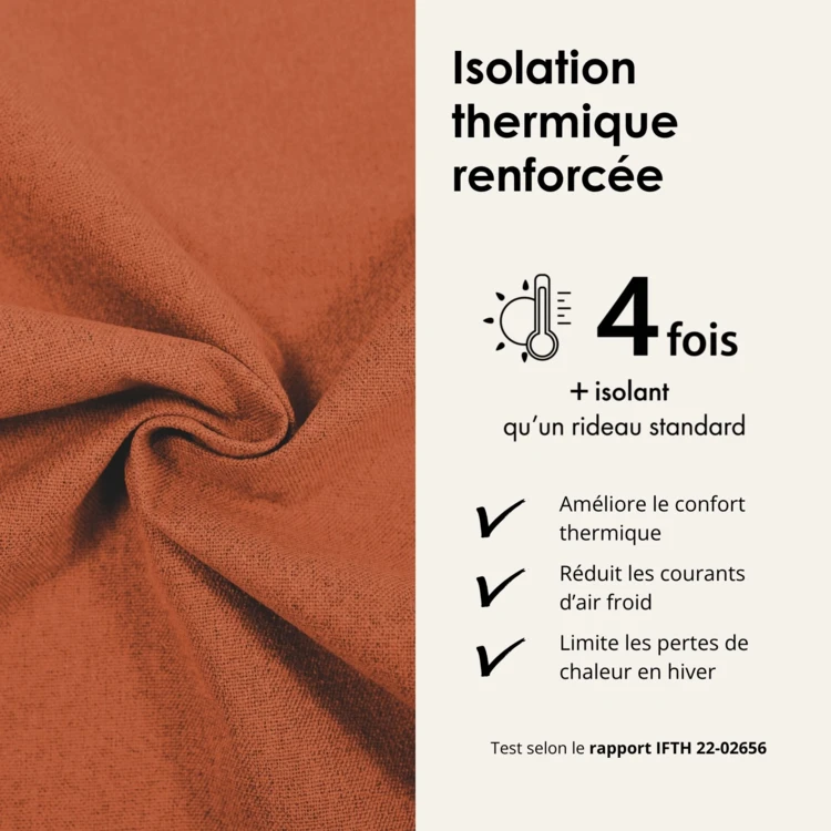 Rideau 100% occultant thermique phonique chiné