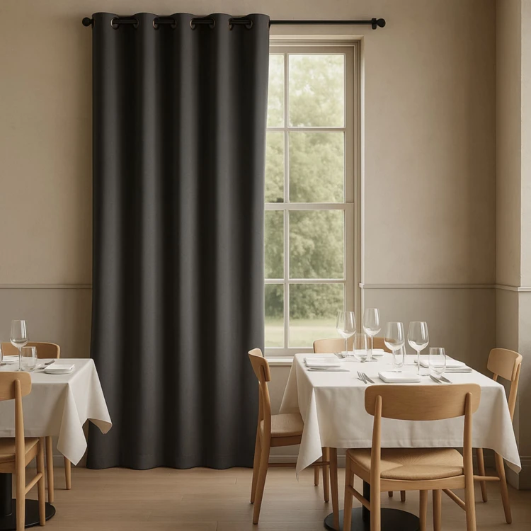 Vorhang 100% Verdunkelnd Flammhemmend M1 Feuerfest Grau