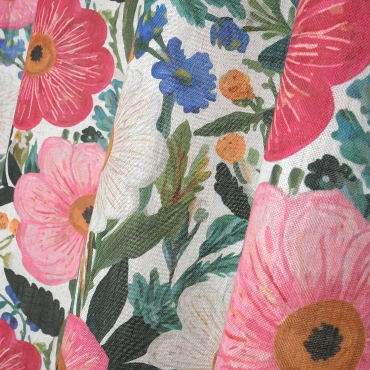 Rideau à oeillets tamisant floral