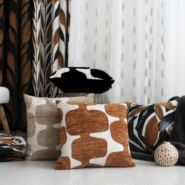 Coussin décoratif déhoussable jacquard motif moderne