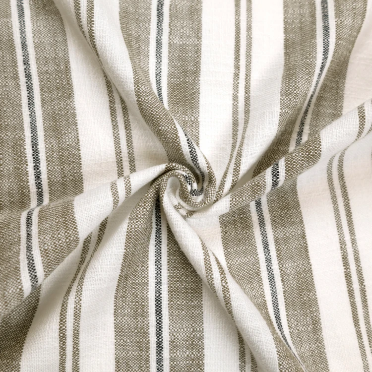 Rideau tamisant en coton flammé à rayures