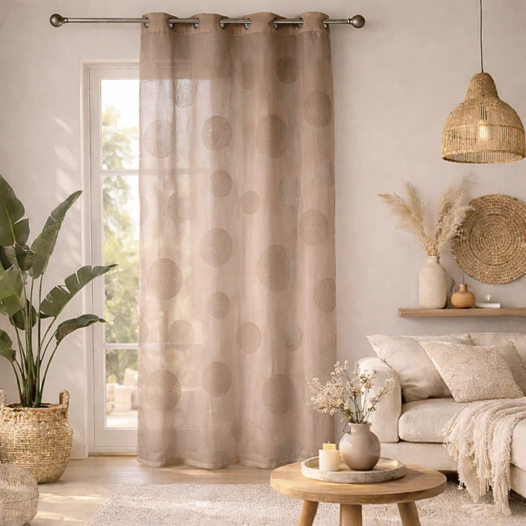 Voilage motif rond impression magnétique