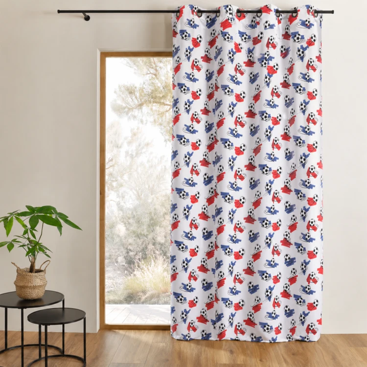 Cortina de fútbol estampada