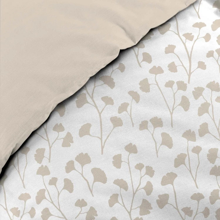 Parure de lit 3 pièces en coton à motif petites feuilles housse + taies