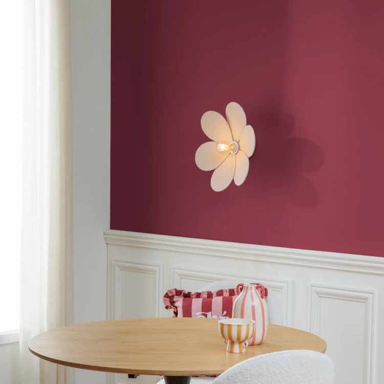 Aplique de pared con forma de flor en lino