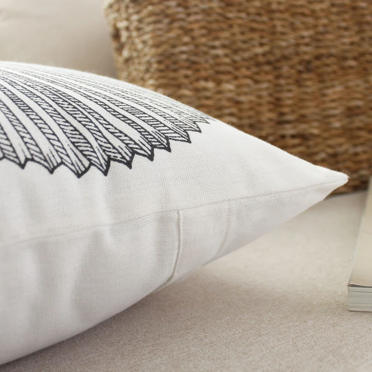 Coussin carré feuilles de palmier