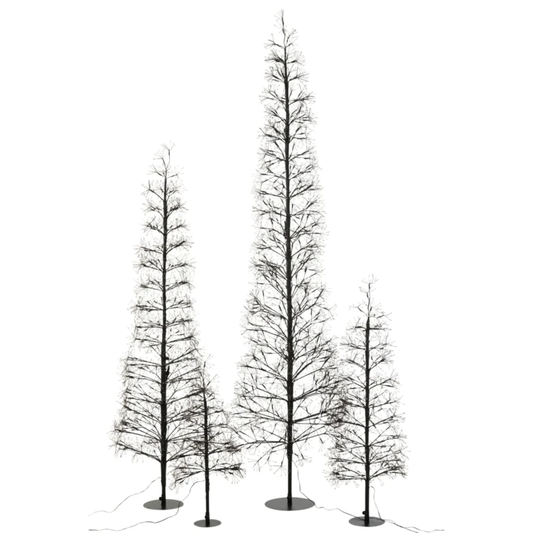 ARBRE LED LUMIÈRES BLANC CHAUD FER NOIR EXTRA LARGE