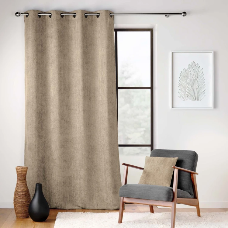 Rideau à œillets en velours chenille