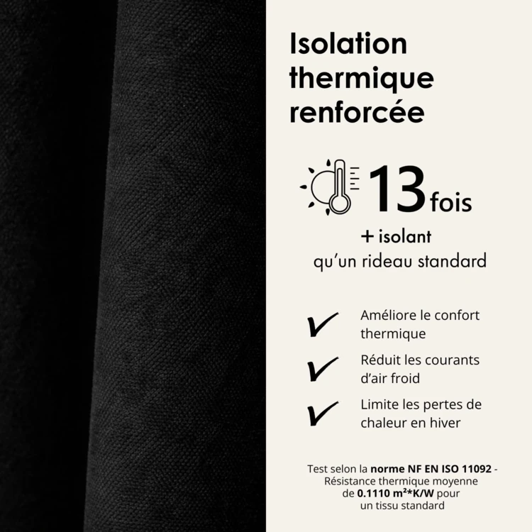 Rideau thermique phonique et semi occultant KONFOR