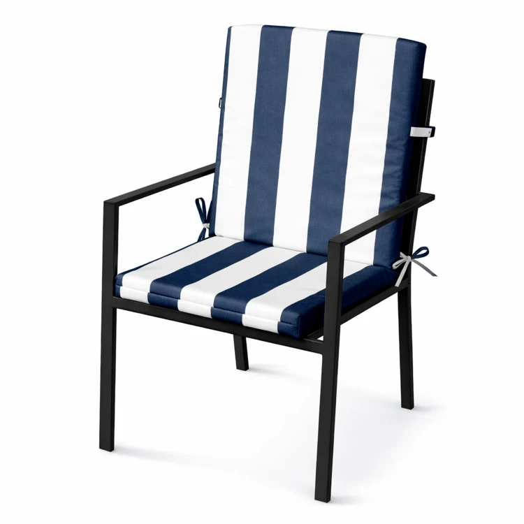 Coussin de chaise assise et dossier imperméable  à rayures