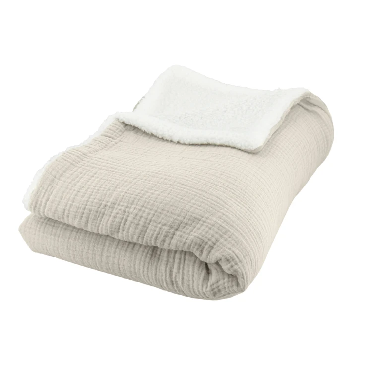 Plaid sherpa et gaze de coton
