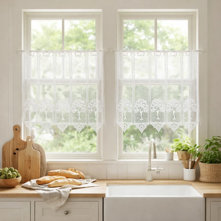 Brise-bise macramé ajouré