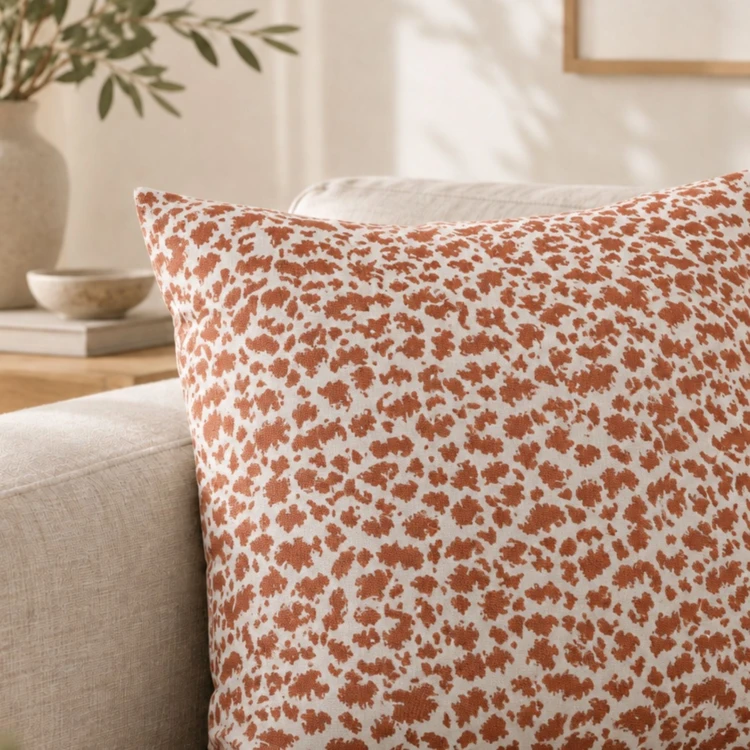 Coussin jacquard abstrait texturé style naturel