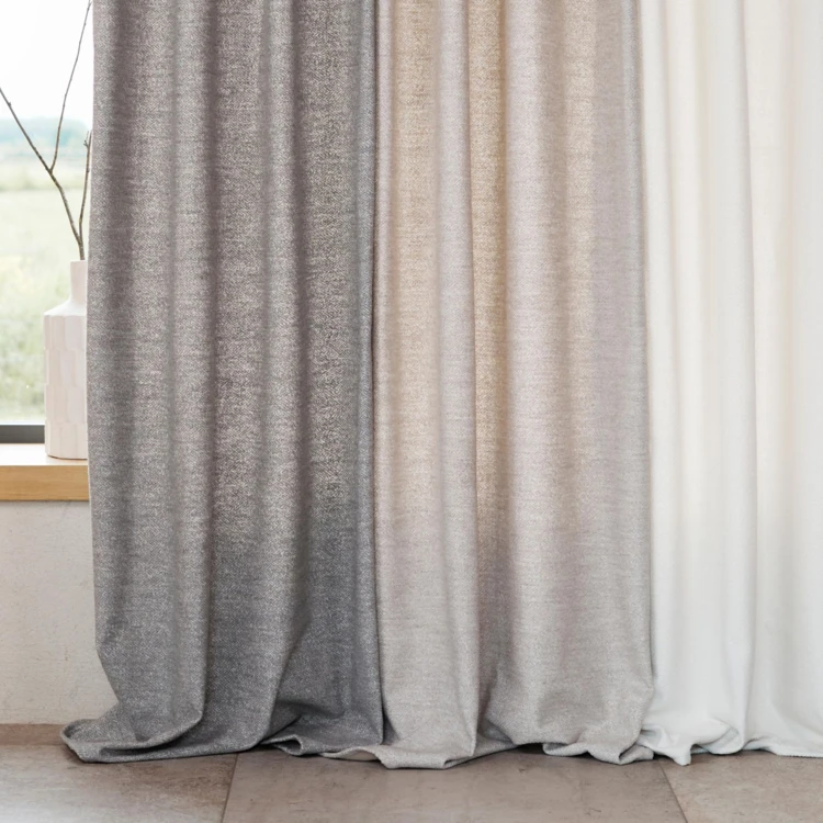 Thermischer, halbverdunkelnder Jacquard-Vorhang mit Bouclé