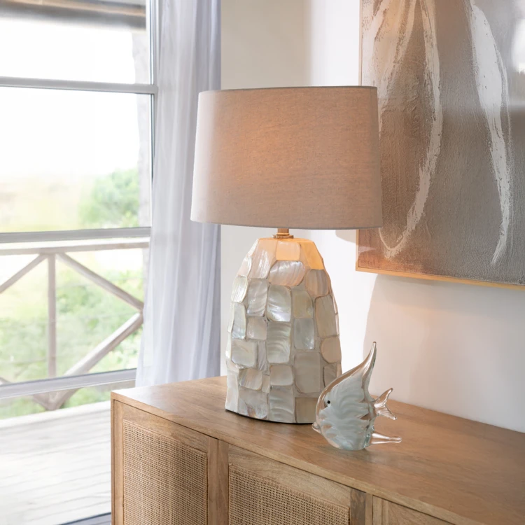 Lampe à poser avec base effet nacré