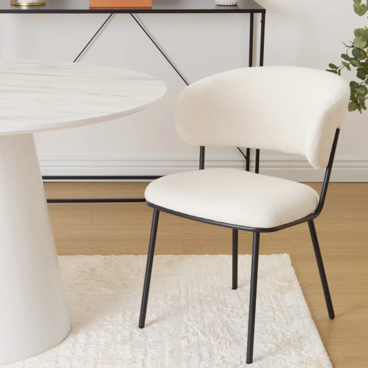 Sillón de comedor de chenilla