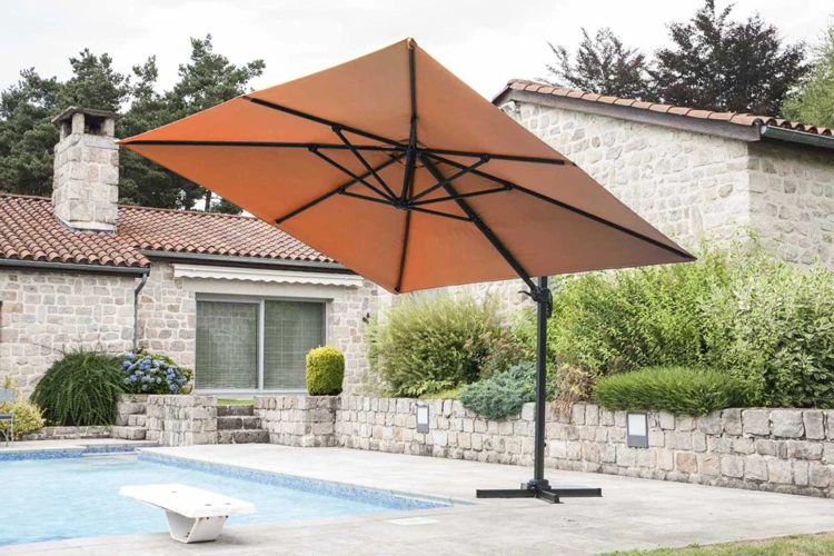 Parasol Déporté 3 x 4 m avec Cheminée