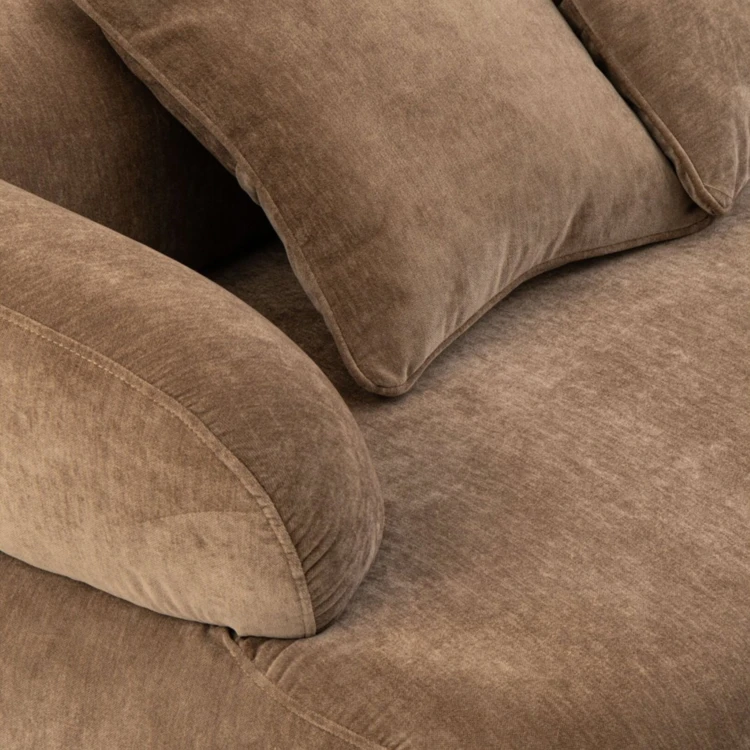 Canapé 4 places avec 4 coussins en contreplaqué et tissu