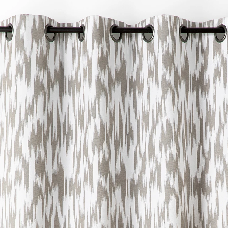 Rideau jacquard motif ikat en fils upcyclés