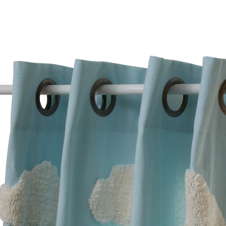 Rideau à œillets tufté nuage