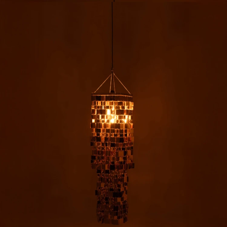 ABAT-JOUR CHANDELIER CARRÉ PVC DORÉ LARGE