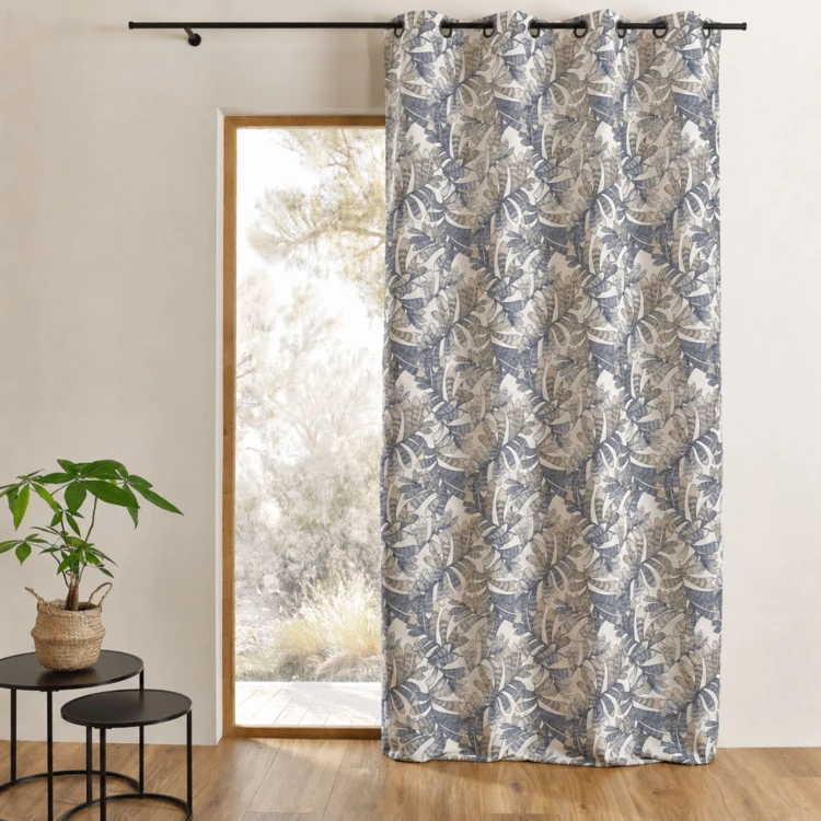 Dämpfender Jacquard-Vorhang mit Pflanzenmotiven