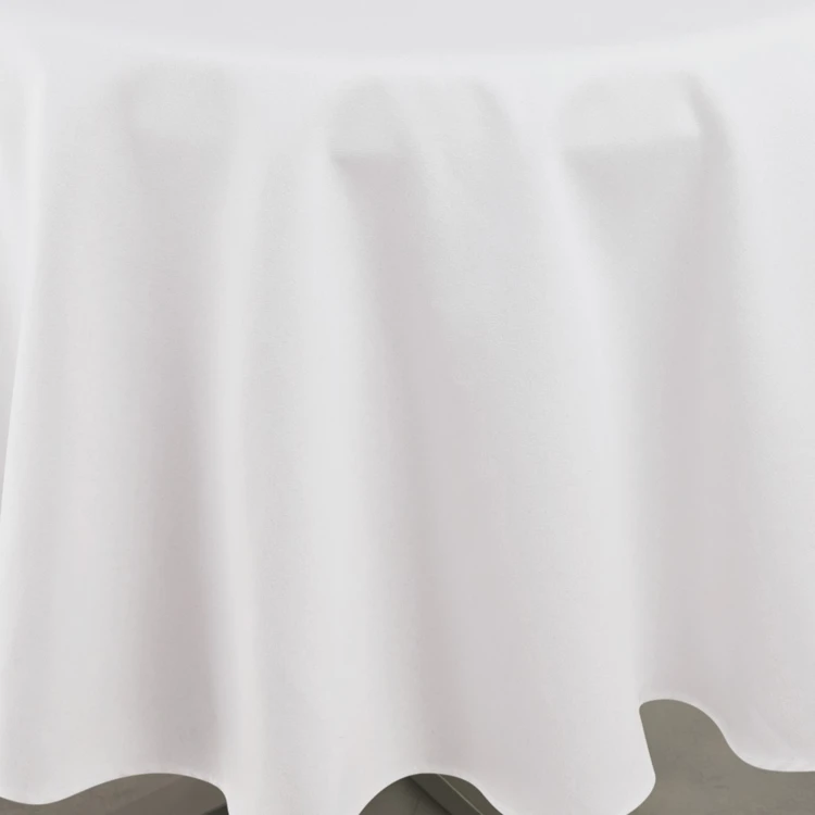 Nappe déperlante anti-taches effet lin pour table ronde