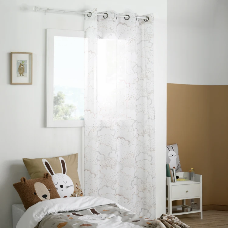 Tenda a occhielli con motivo a nuvole per cameretta