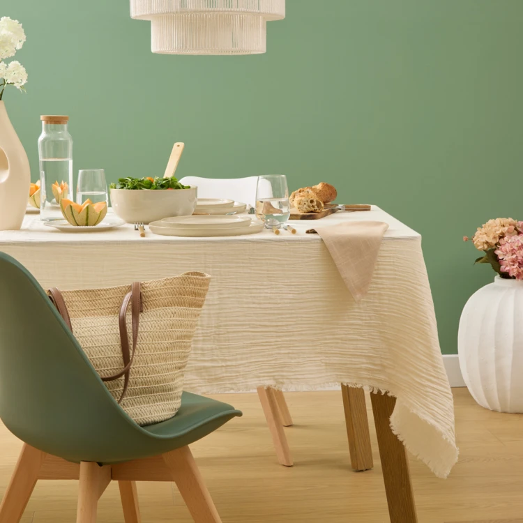 Nappe rectangulaire en coton gaufré