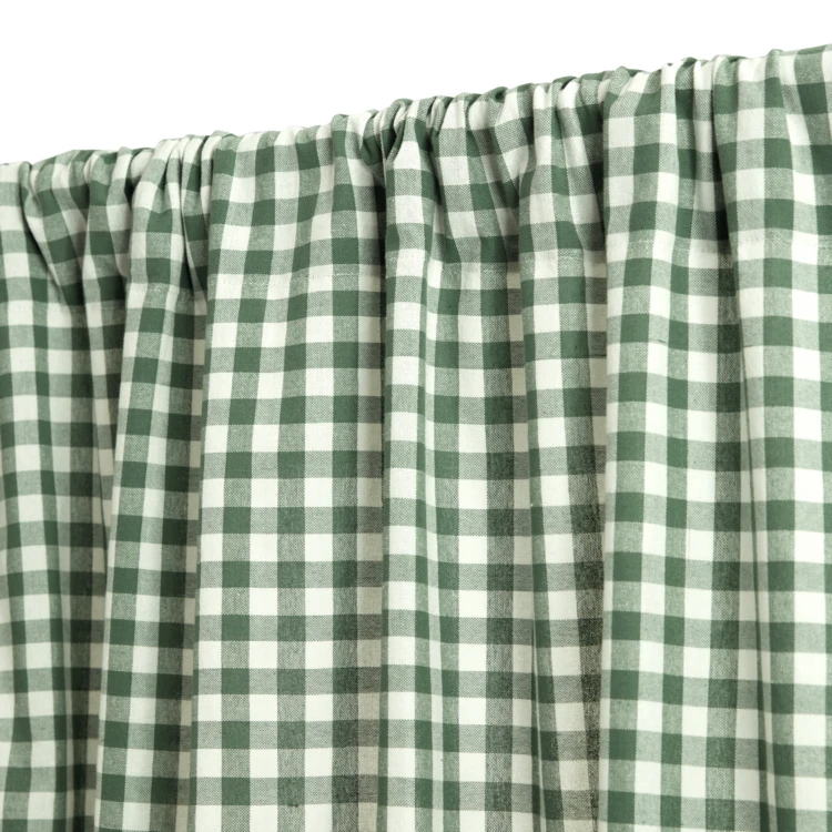 Rideau à passe-tringle en coton vichy