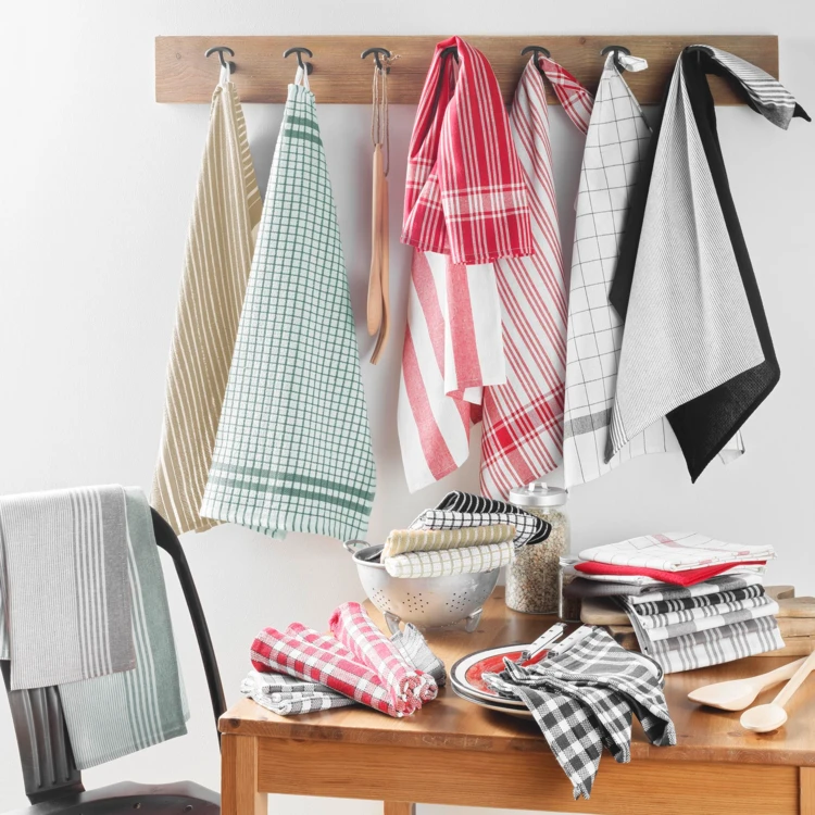 3er-Set Geschirrtücher aus gewebter Waffelstruktur-Baumwolle