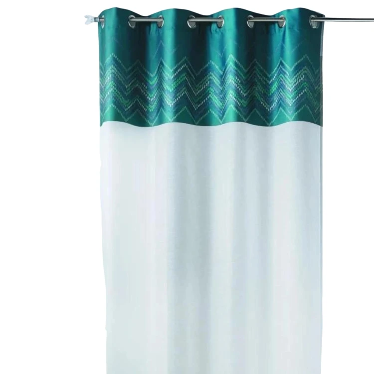 Voilage en jacquard avec parement haut "chevron"