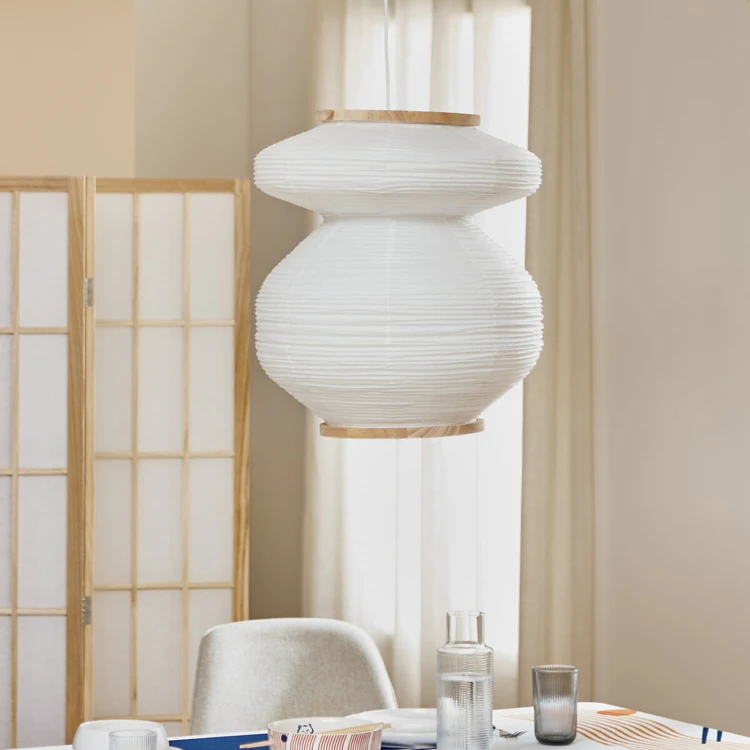 Suspension luminaire en papier sculptural