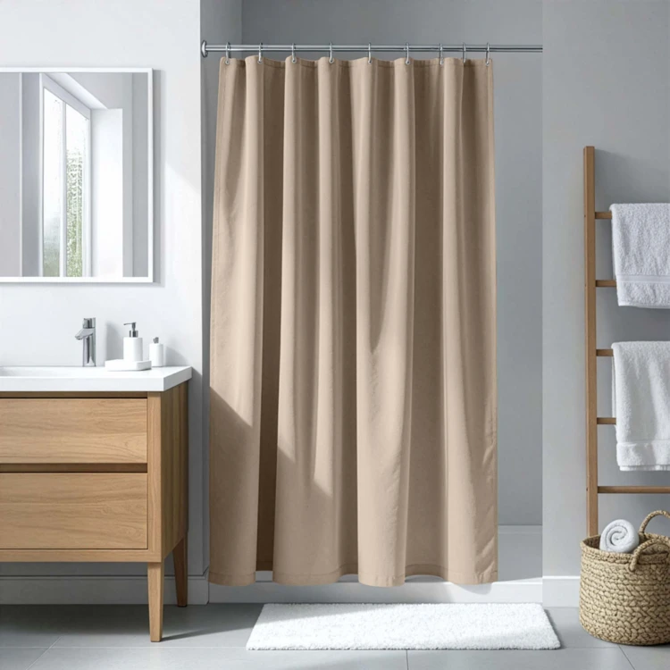 Cortina de duche simples com ganchos