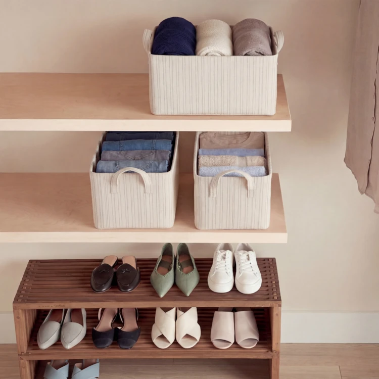 Panier de rangement en polyester avec cadre acier