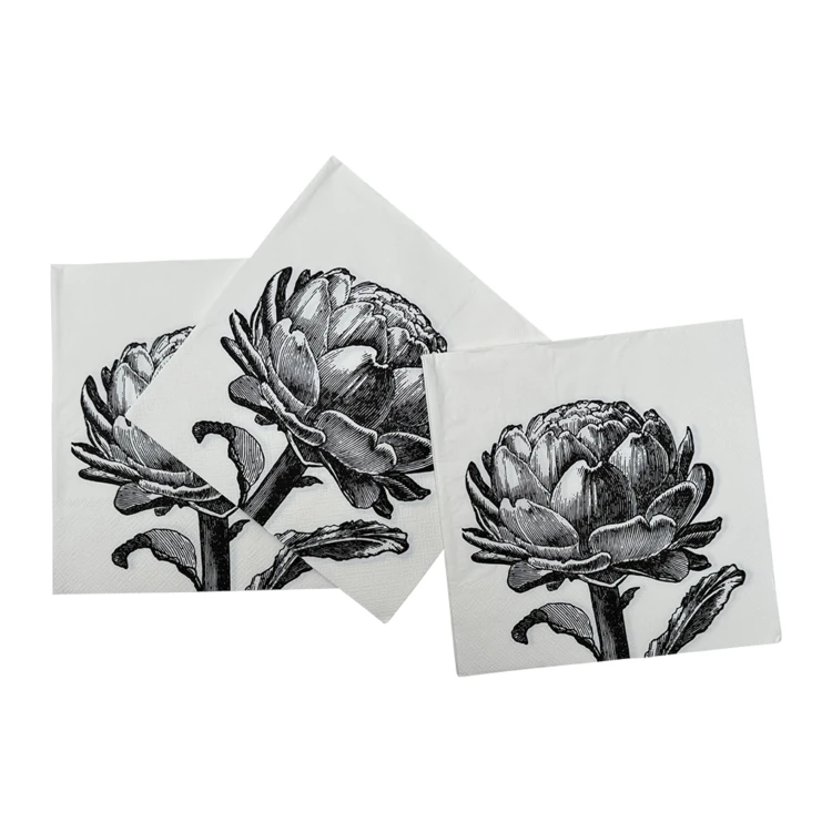 Lot de 20 serviettes papier artichaud
