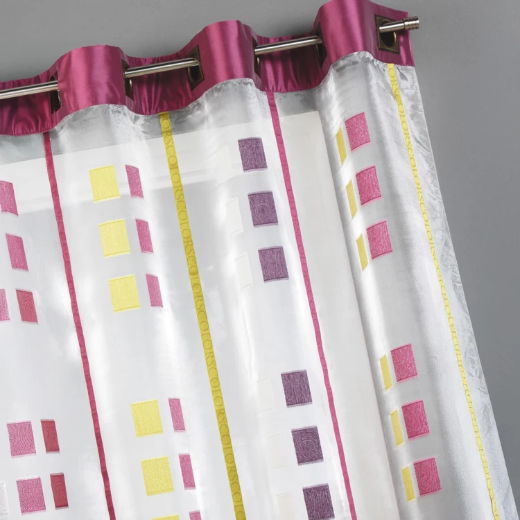 Visillo organza grandes cuadros y paramento tafetán