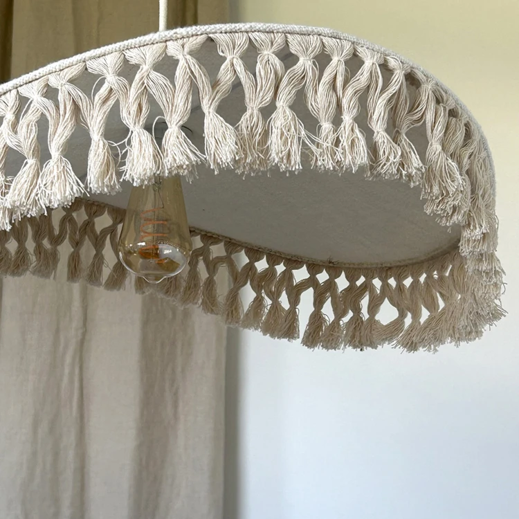 Abat-jour en coton naturel pour suspension