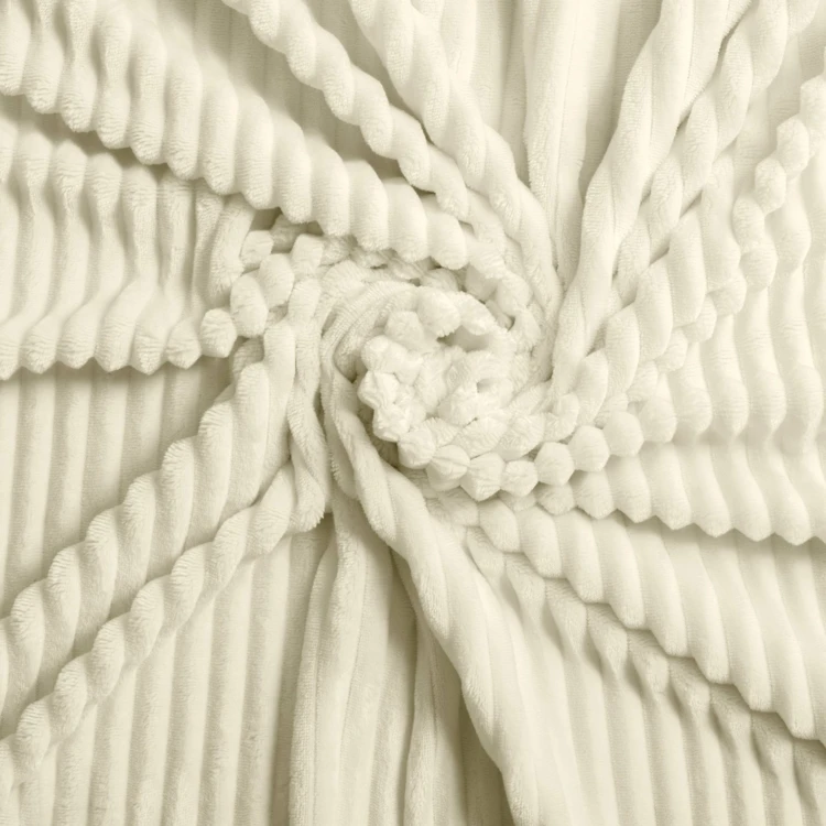 Parure de lit en flanelle relief unie avec fermeture zippée